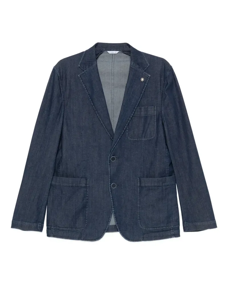 Manuel Ritz notched-lapels denim jacket - Blau Blau