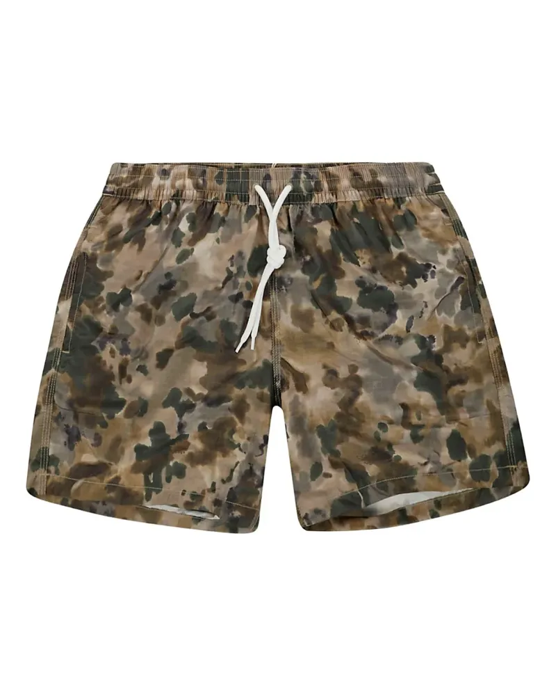 Massimo Alba Badeshorts mit Camouflage-Print - Grün Grün