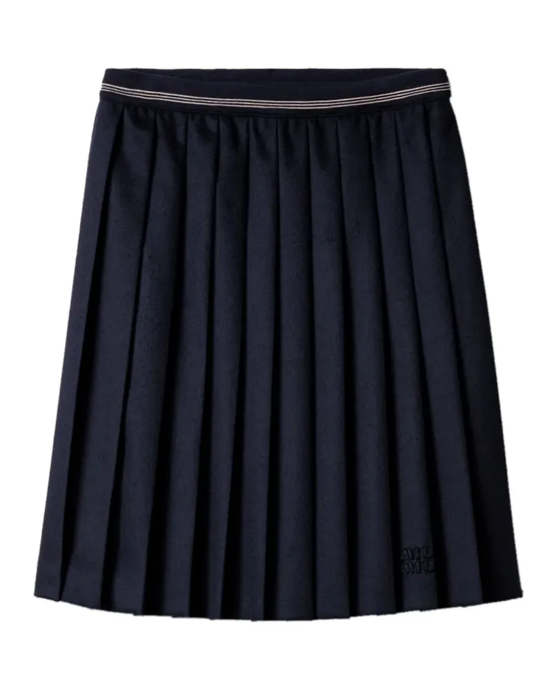 Miu Miu Bestickter Faltenrock - Blau Blau