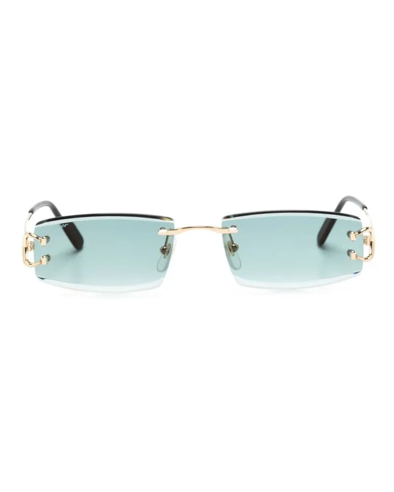 Cartier Sonnenbrille mit eckigem Gestell - Gold Gold