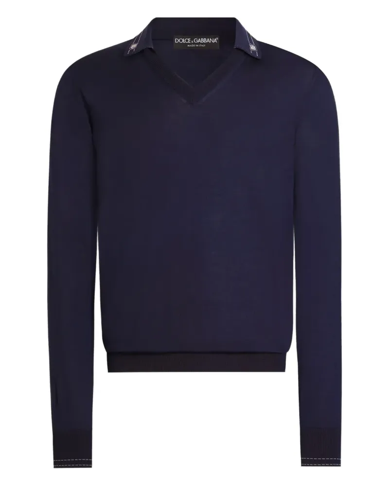 Dolce & Gabbana Oberteil mit Logo-Stickerei - Blau Blau