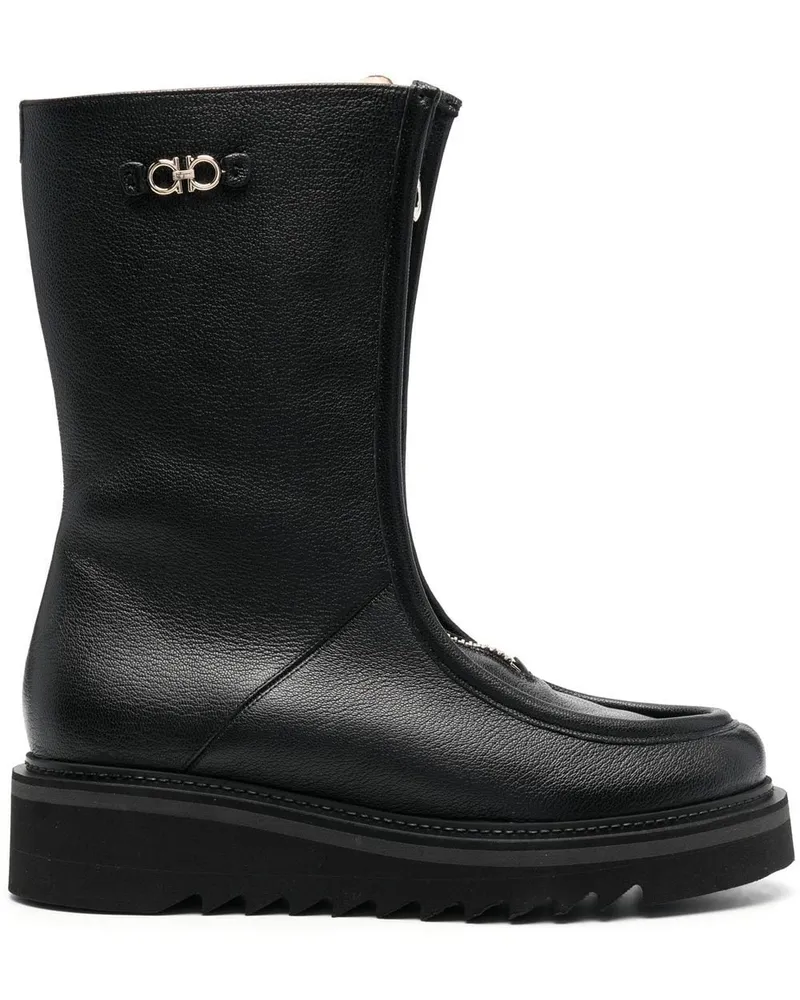 Ferragamo Stiefel mit Reißverschluss 50mm - Schwarz Schwarz