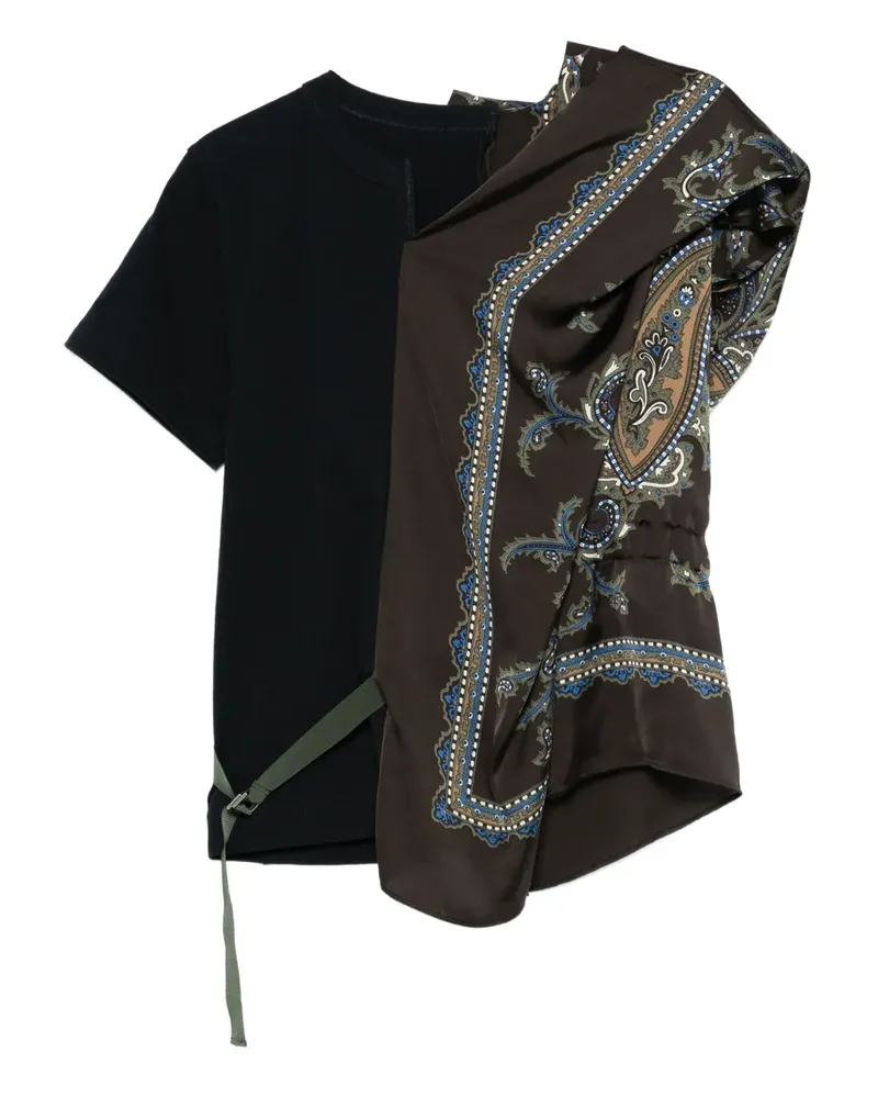 Sacai Oberteil mit Paisley-Print - 212 BLACK 212