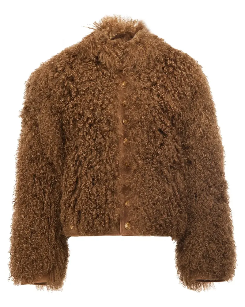 TheSoloIst Flauschige Bomberjacke - Braun Braun
