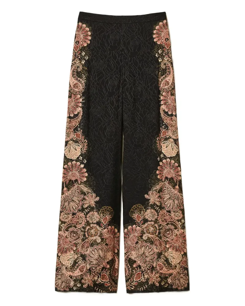 Twin-Set Hose mit Paisley-Print - Schwarz Schwarz