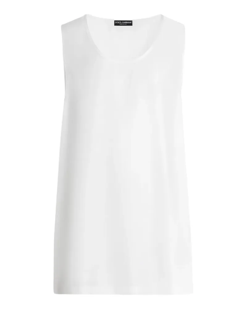 Dolce & Gabbana Tanktop aus Seidentwill - Weiß Weiß