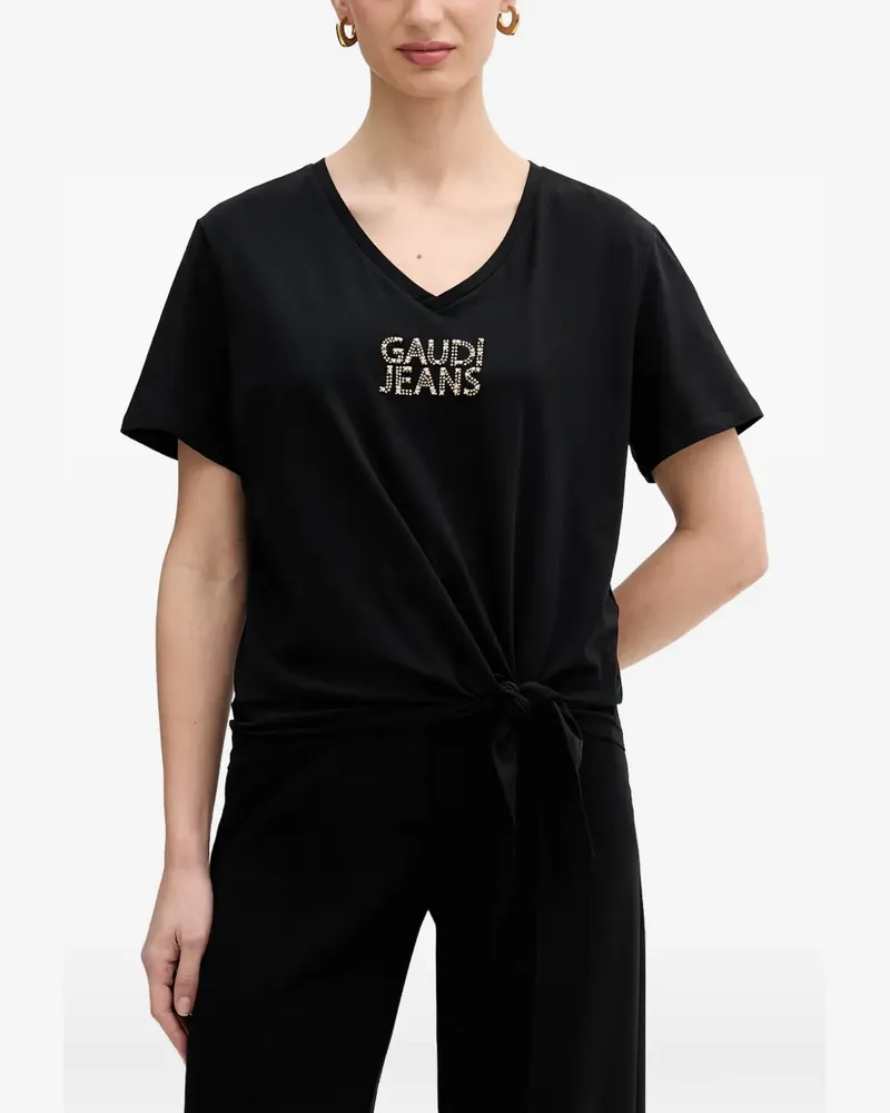 Gaudi logo-embellished knot-detail T-shirt - Schwarz Schwarz