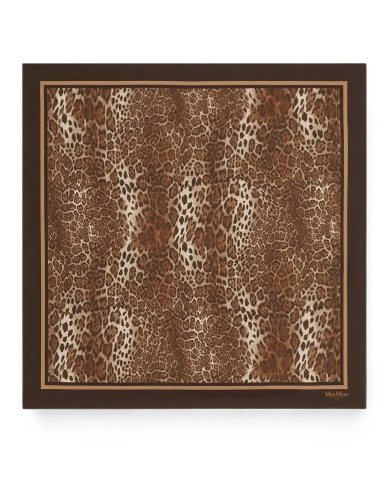 Max Mara leopard-print silk scarf - Braun Braun