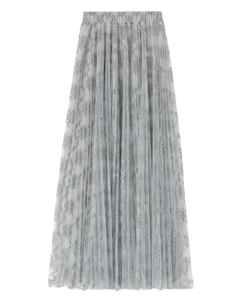Ermanno Scervino Faltenrock mit Stickereien - Grau Grau