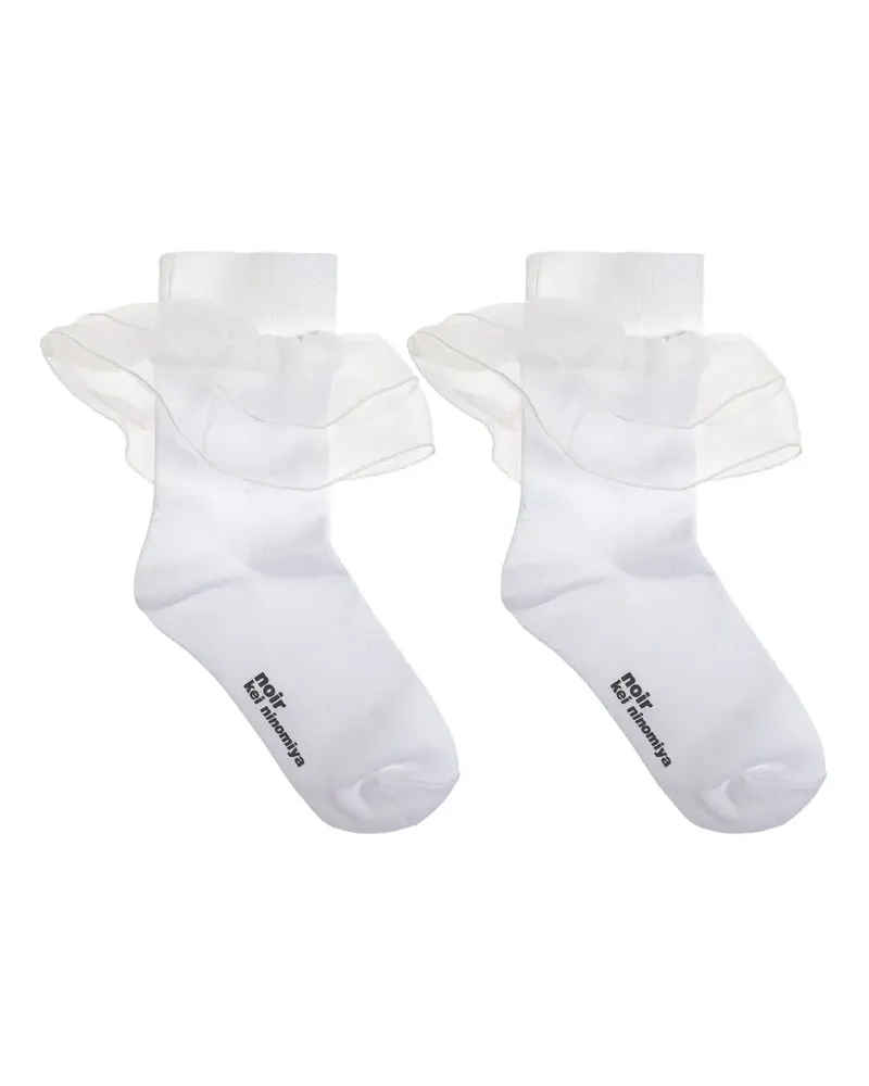Noir Kei Ninomiya ruffled socks - Weiß Weiß