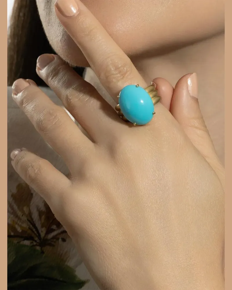 Irene Neuwirth Heroic Ring mit Türkis - Gold Gold
