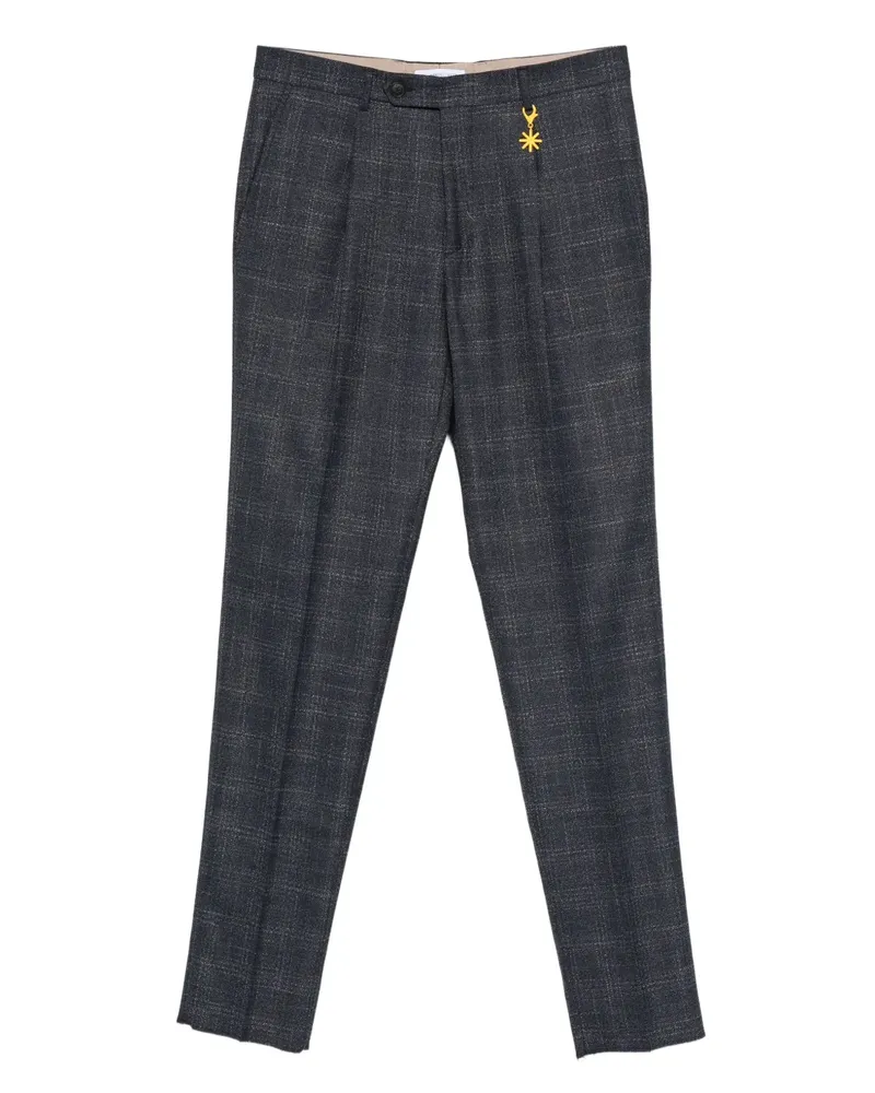 Manuel Ritz Hose mit Karomuster - Grau Grau