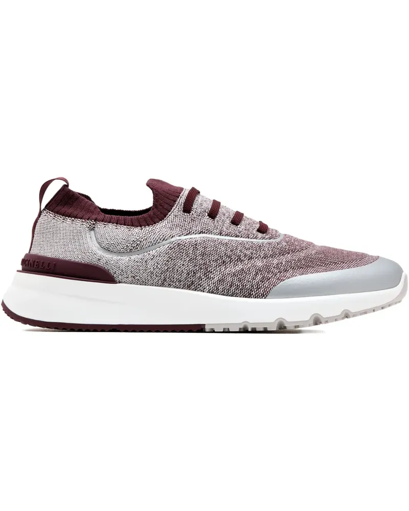 Brunello Cucinelli Sneakers mit gestricktem Saum - Rot Rot