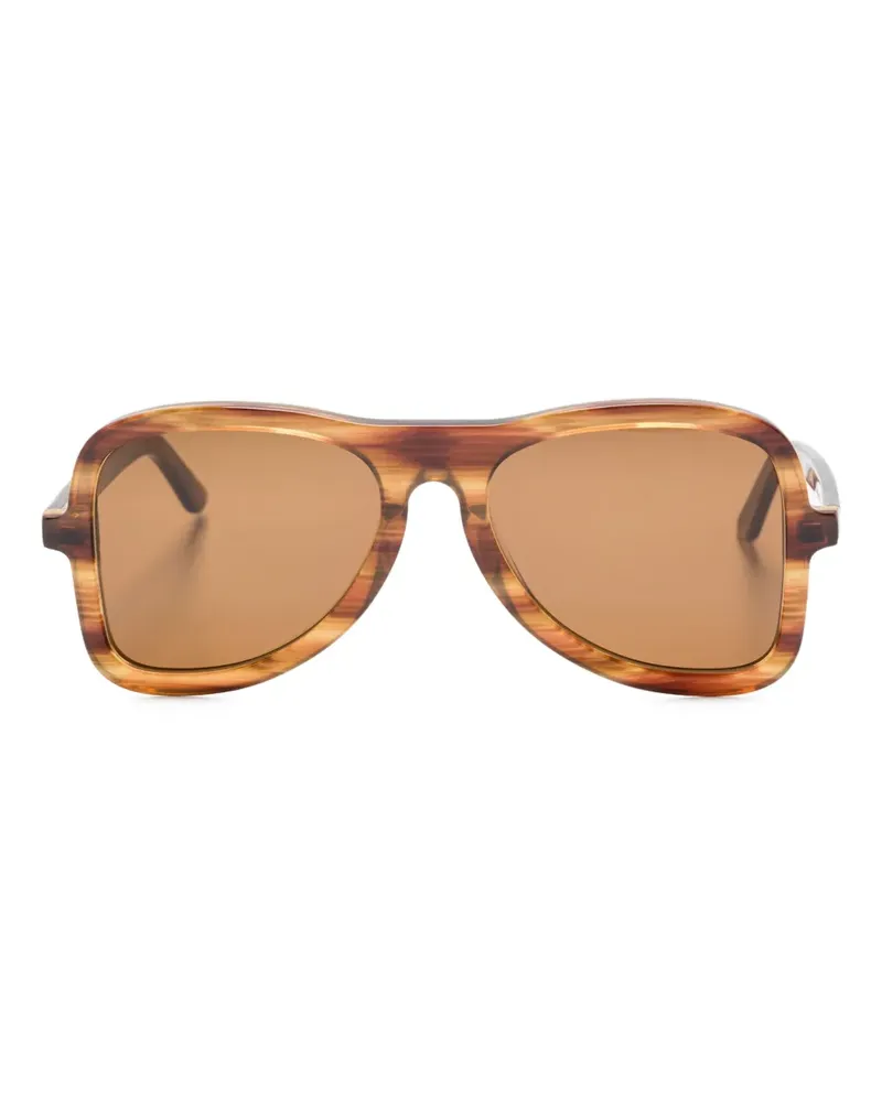 Séfr Gestreifte Sonnenbrille - Braun Braun