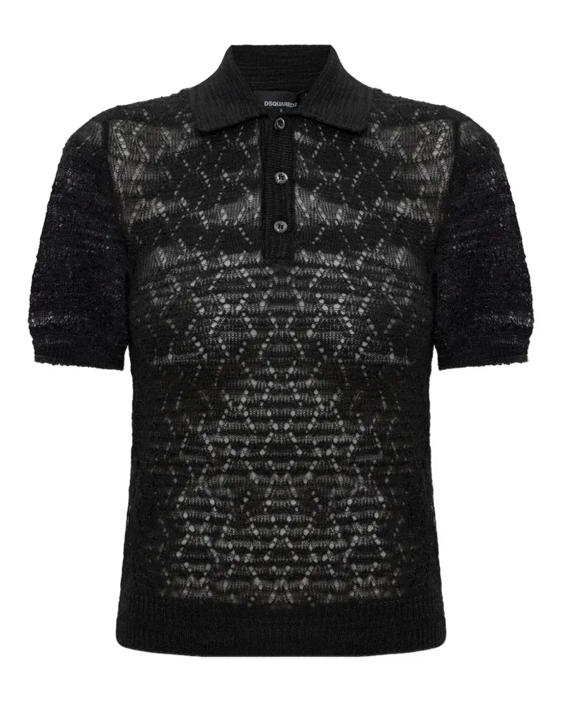 Dsquared2 button-fastening polo top - Schwarz Schwarz