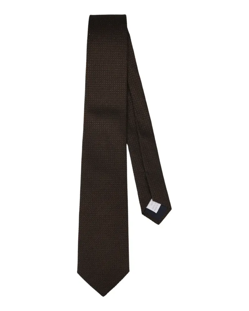 Tagliatore Seidenkrawatte mit Mikro-Muster - Braun Braun