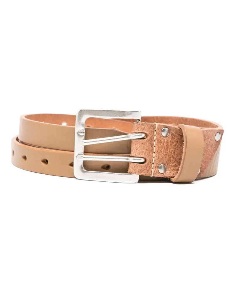 Our Legacy riveted buckled belt - Nude Nude