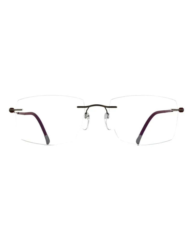 Silhouette Rahmenlose Brille mit eckigen Gläsern - Rot Rot