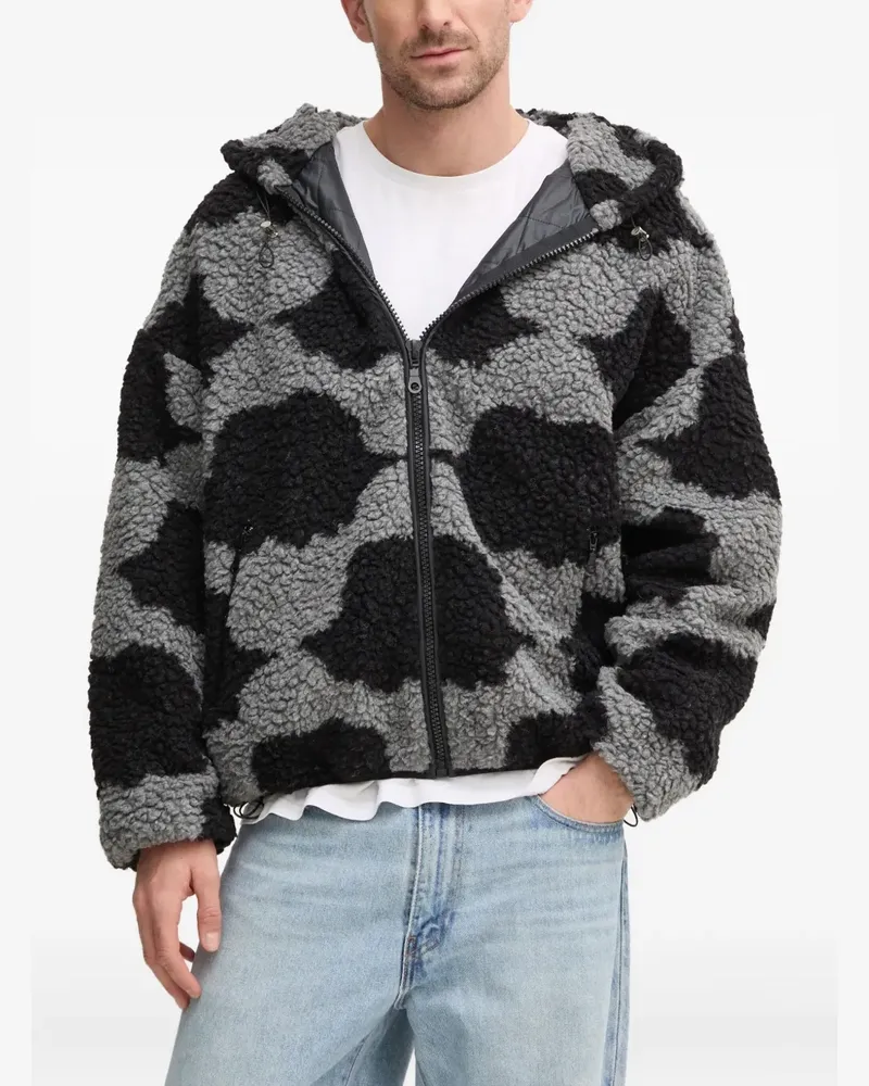 Fiorucci Angels Kapuzenjacke mit Wolken-Print - Schwarz Schwarz