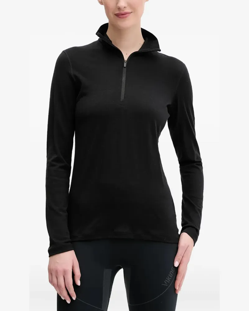 Icebreaker zip-neck merino-wool top - Schwarz Schwarz
