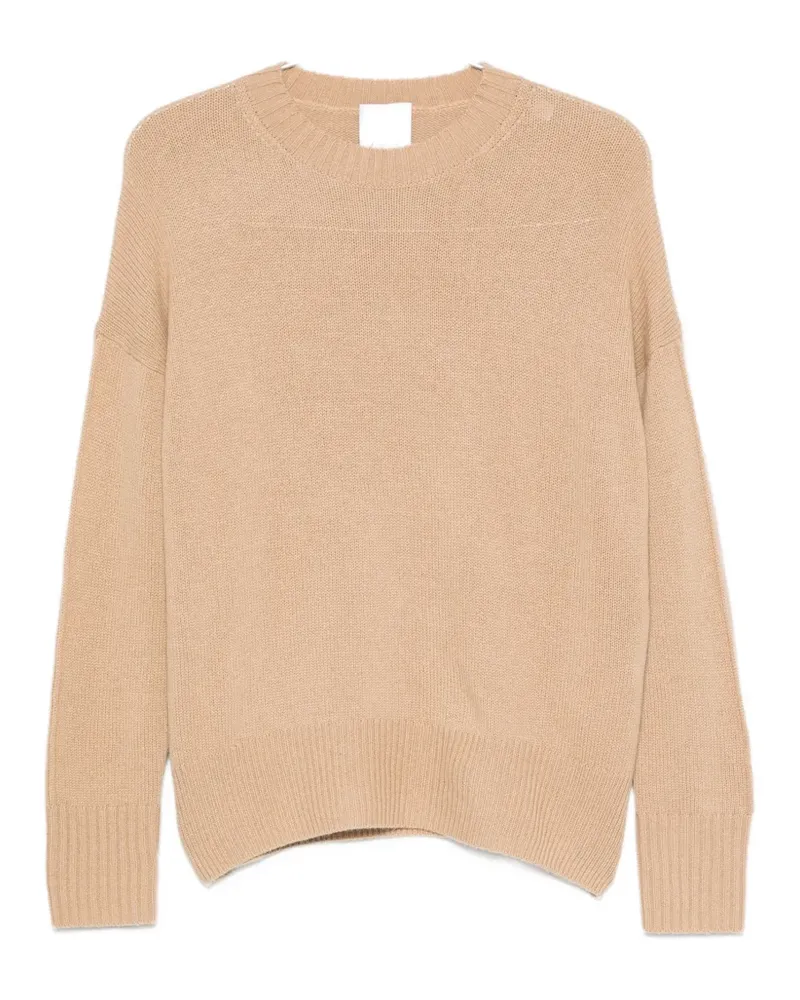 ALLUDE ribbed-knit crew neck sweater - Nude Nude