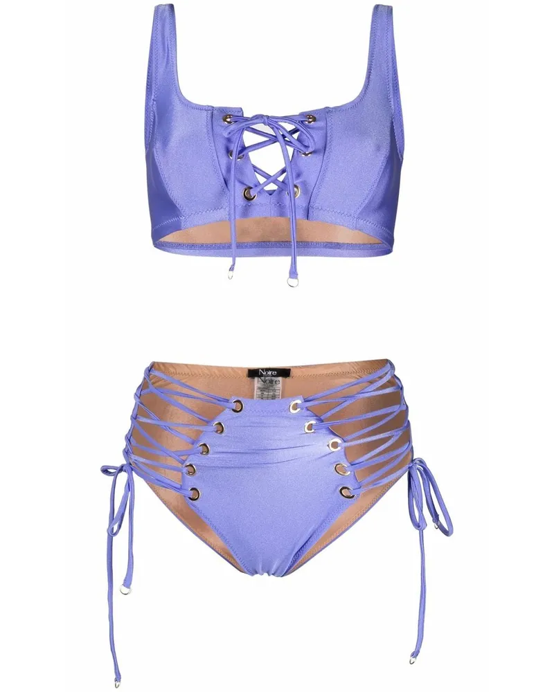 Noire Swimwear Bikini mit Schnürung - Violett Violett