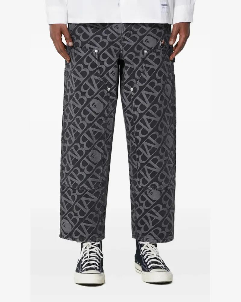 BAPE Carpenter-Jeans mit Logo-Muster - Schwarz Schwarz