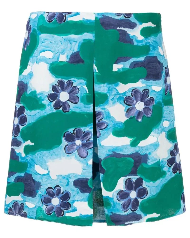 Marni Minirock mit Blumenmuster - Blau Blau