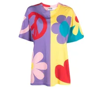 T-Shirt mit grafischem Print - Gelb