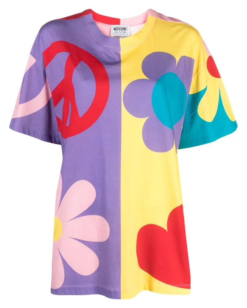 Moschino T-Shirt mit grafischem Print - Gelb Gelb