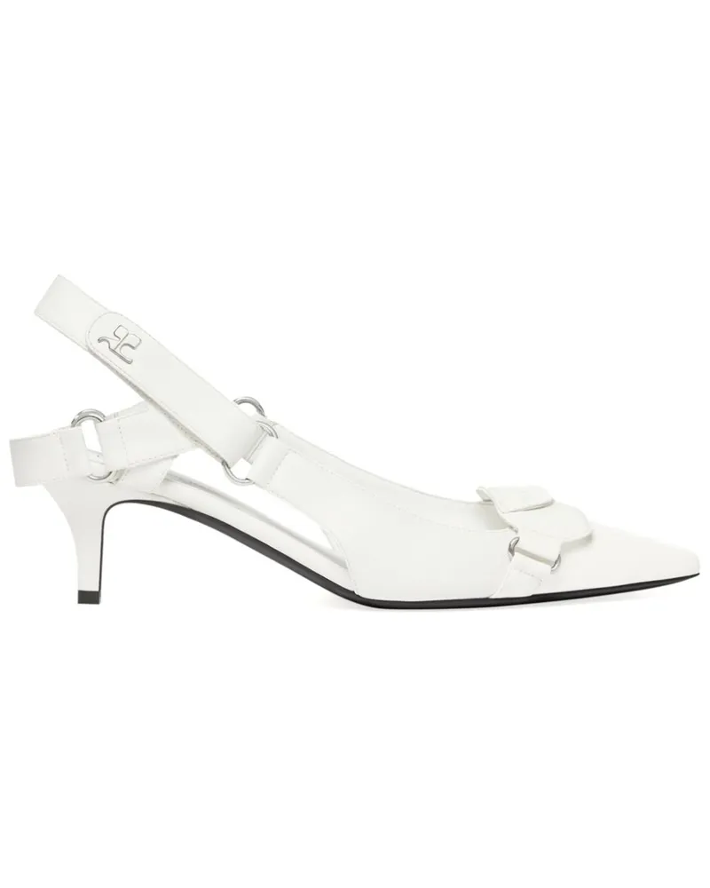 Courrèges Racer Slingback-Pumps - Weiß Weiß