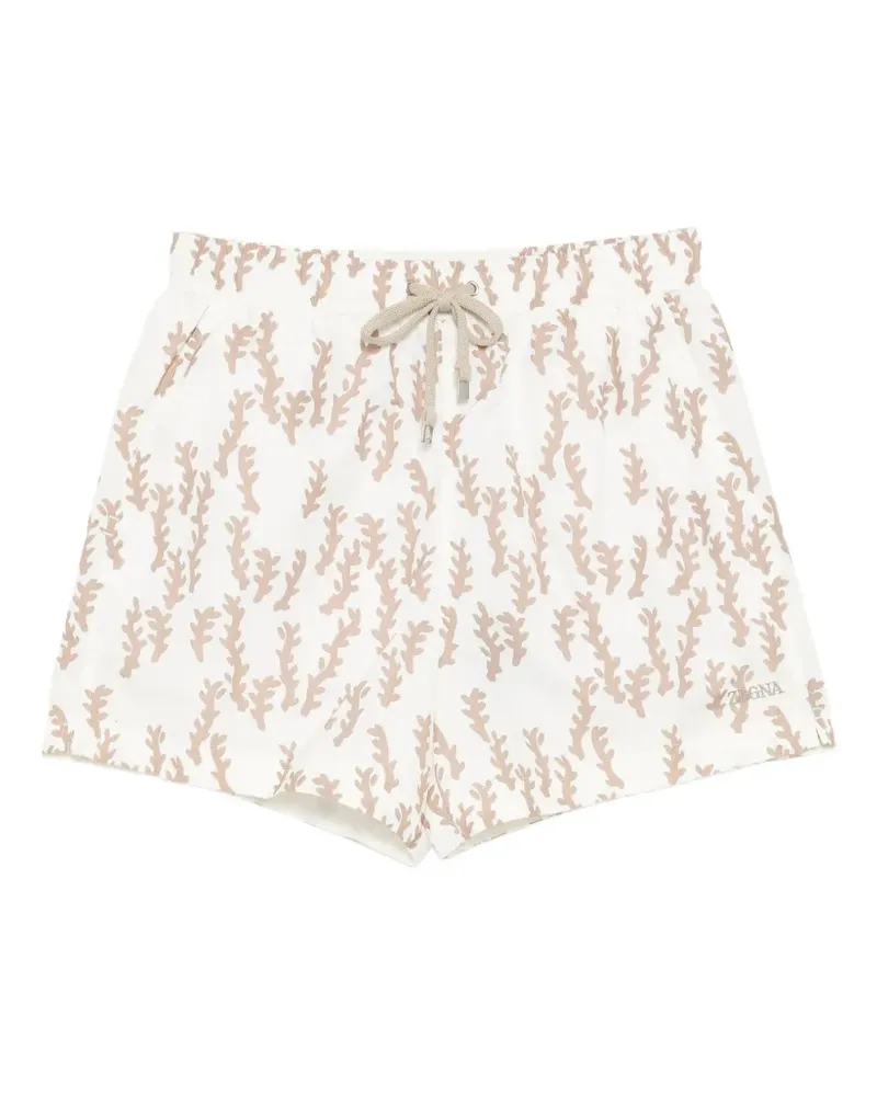 Ermenegildo Zegna printed drawstring swim shorts - Nude Nude