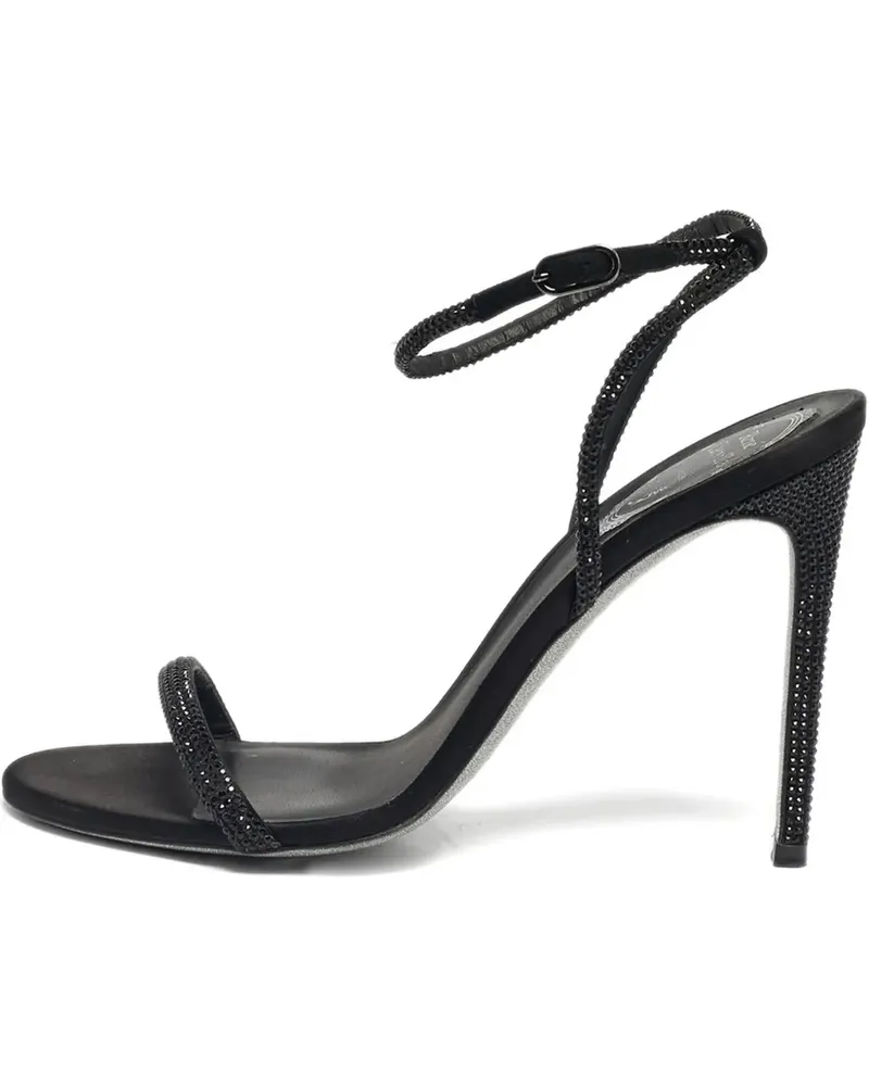 René Caovilla Sandalen mit Kristallen - Schwarz Schwarz