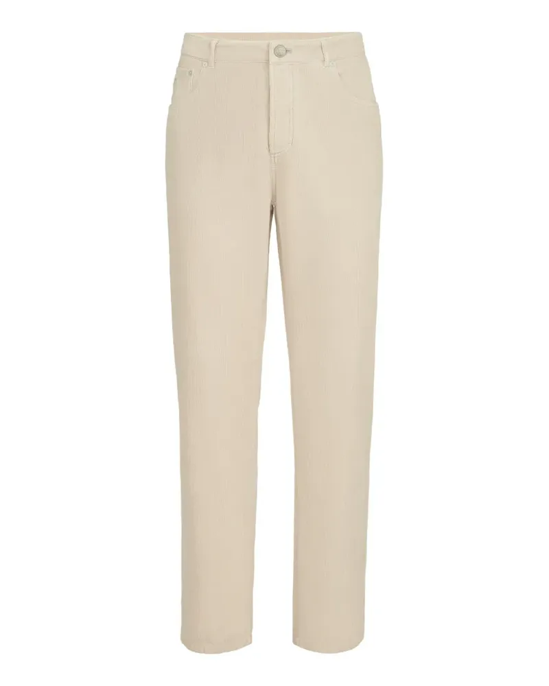 Brunello Cucinelli garment-dyed five-pocket trousers in cotton narrow-wale corduroy - Nude Nude
