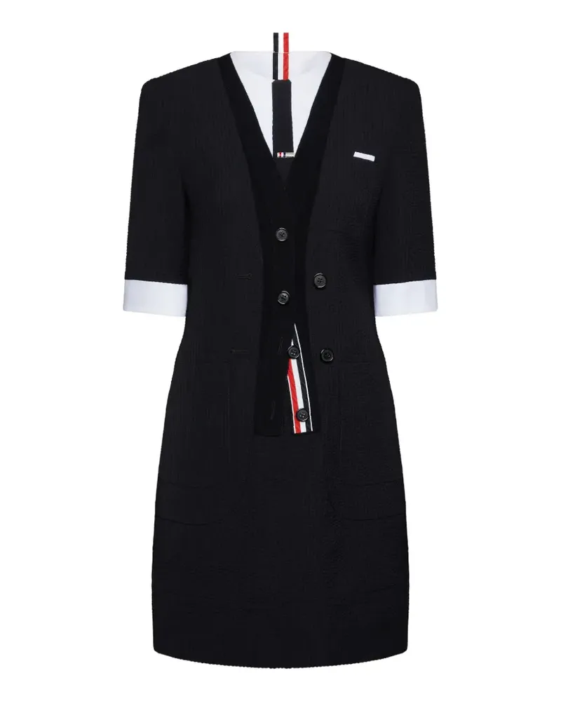 Thom Browne Kurzärmeliges Minikleid - Schwarz Schwarz