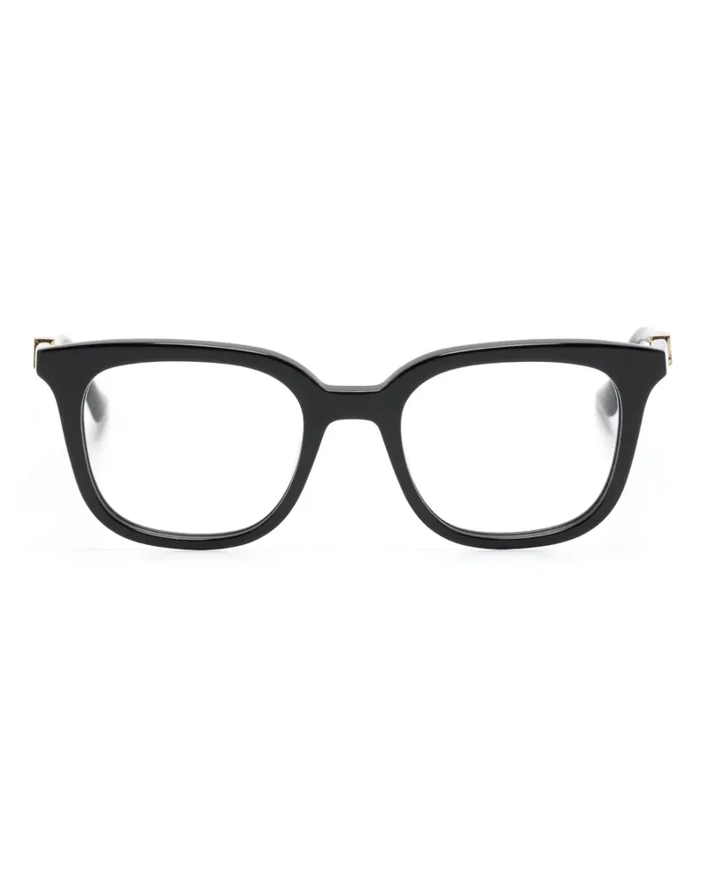 Gucci Eckige Brille mit Logo-Prägung - Schwarz Schwarz