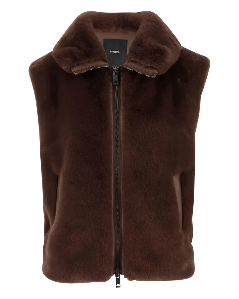 Pinko Weste aus Faux Fur - Braun Braun