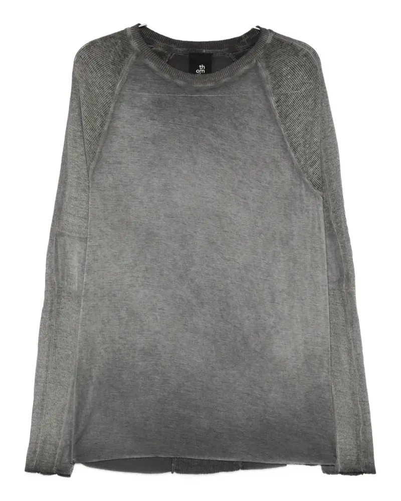 THOM KROM elbow-patch T-shirt - Grau Grau