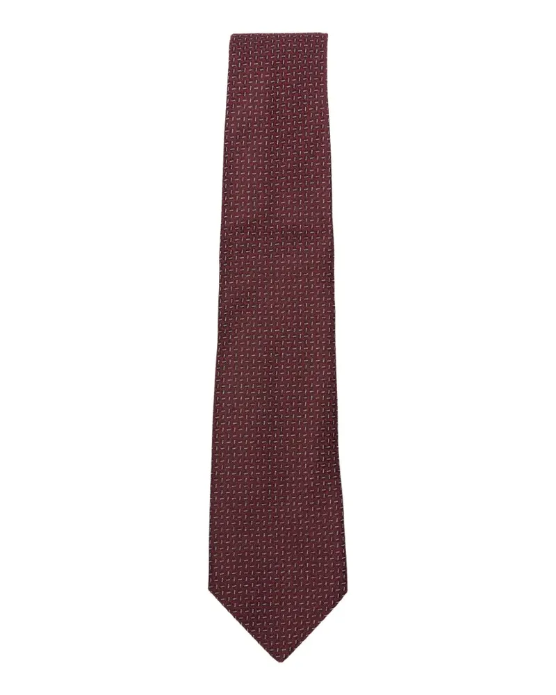 Canali Seidenkrawatte mit Mikro-Muster - Rot Rot