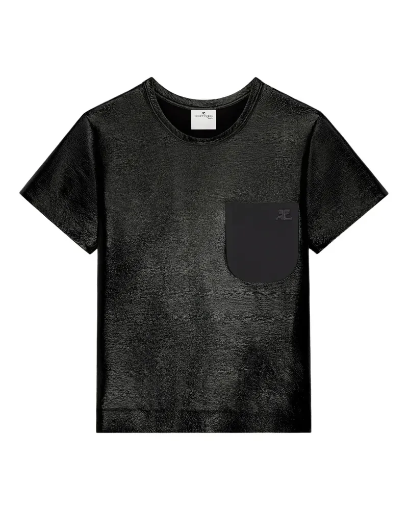Courrèges T-Shirt mit Taschendetail - Schwarz Schwarz