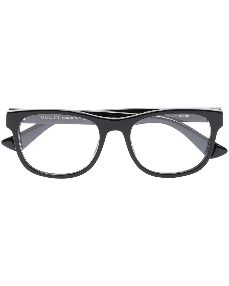 Gucci Brille mit eckigem Gestell - Schwarz Schwarz