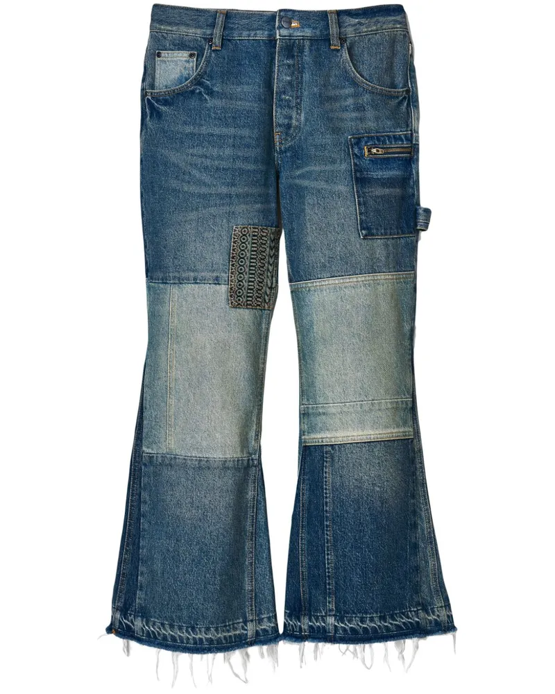Marc Jacobs patchwork cropped flared jeans - Blau Blau