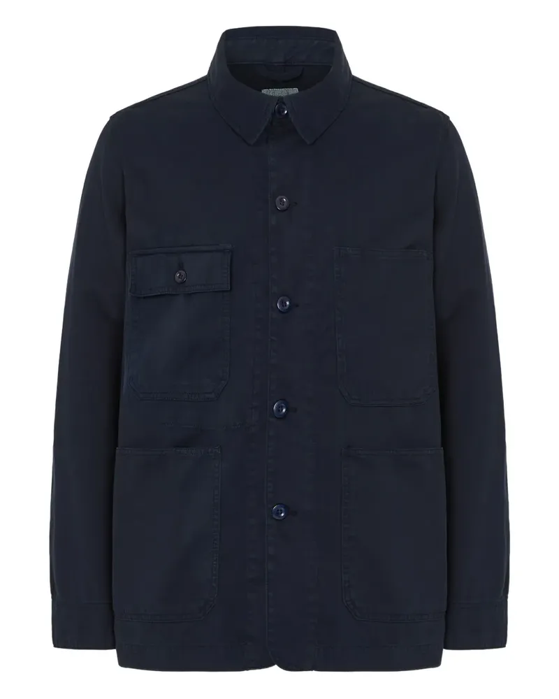 Hartford Hemdjacke mit aufgesetzten Taschen - Blau Blau