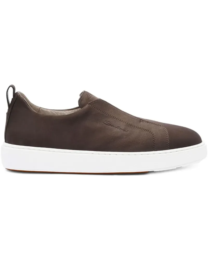 Santoni Slip-On-Sneakers aus Kalbsleder - Braun Braun