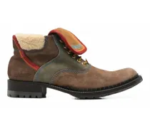 2000s Schnürstiefel mit Shearling-Besatz - Braun