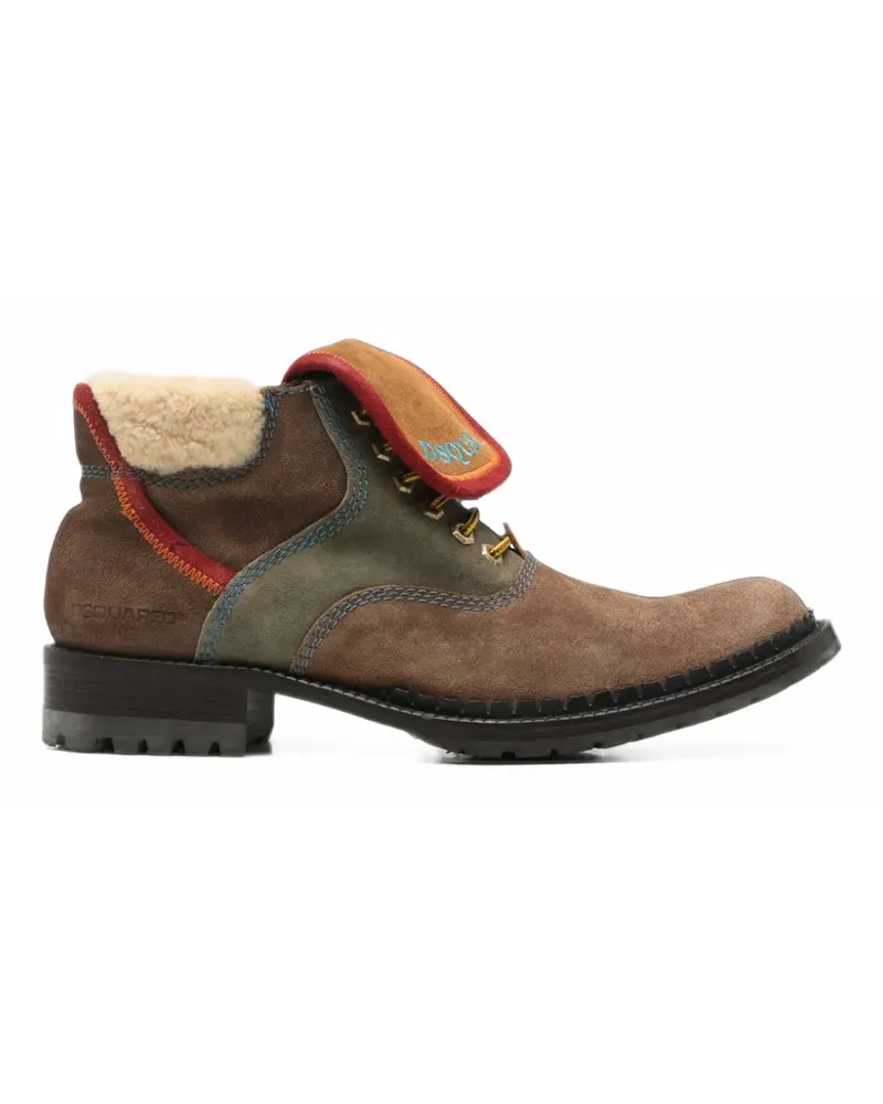 Dsquared2 2000s Schnürstiefel mit Shearling-Besatz - Braun Braun