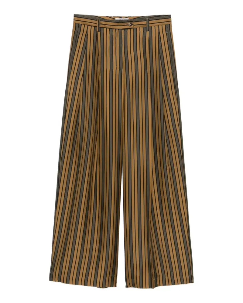 Alberto Biani vertical-stripe trousers - Braun Braun