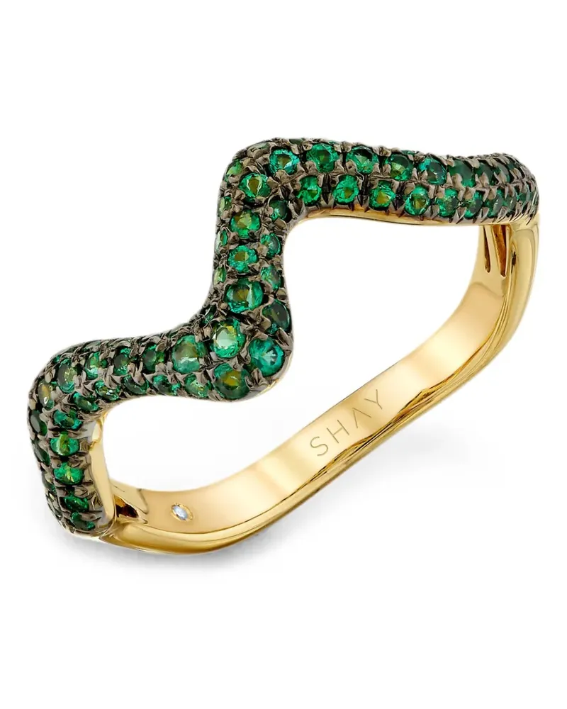 SHAY Wave emerald ring - Gold Gold