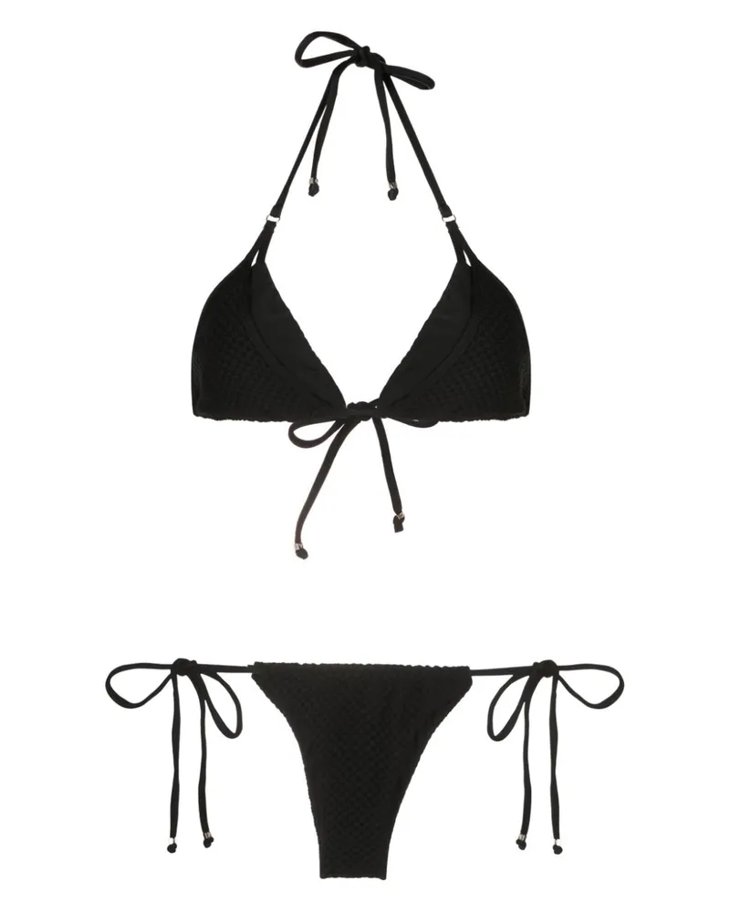 Amir Slama Triangel-Bikini mit Neckholder - Schwarz Schwarz