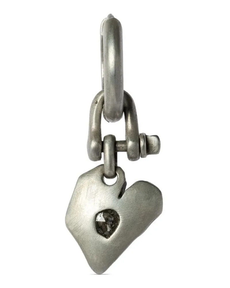 Parts Of Four Jazz's Solid Heart Sterlingsilberohrring mit Diamant Silber